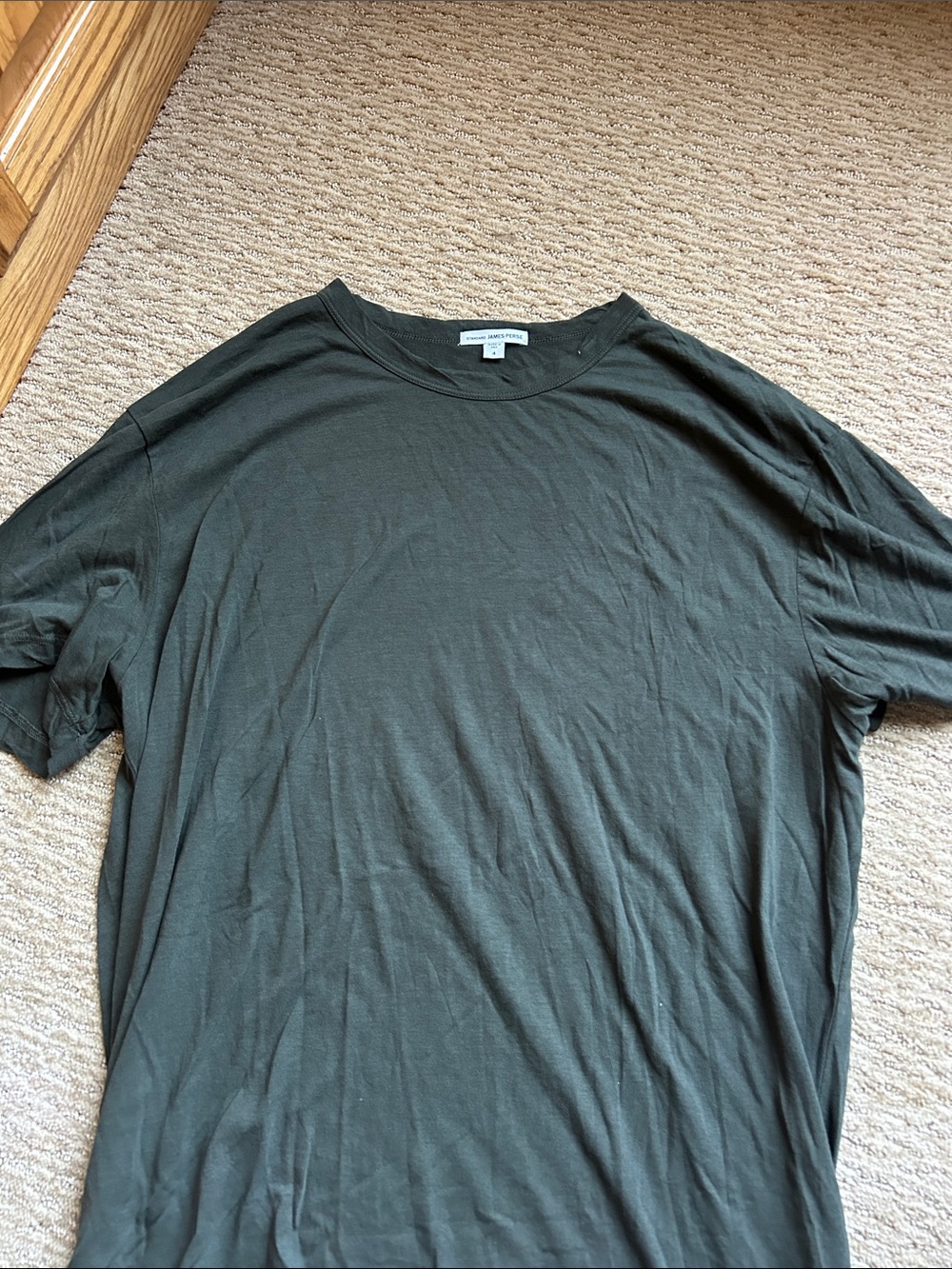 Men's James Perse Crew Neck Shirt - Dark Green